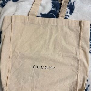 Gucci Cream Canvas Tote